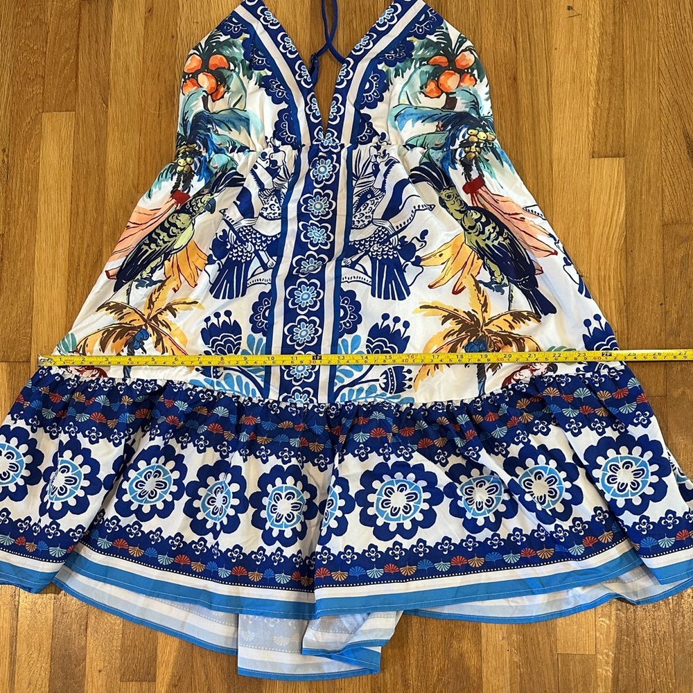 *last chance* SHEIN | Women’s Tropical Print Open Back Dress - Picture 8 of 10